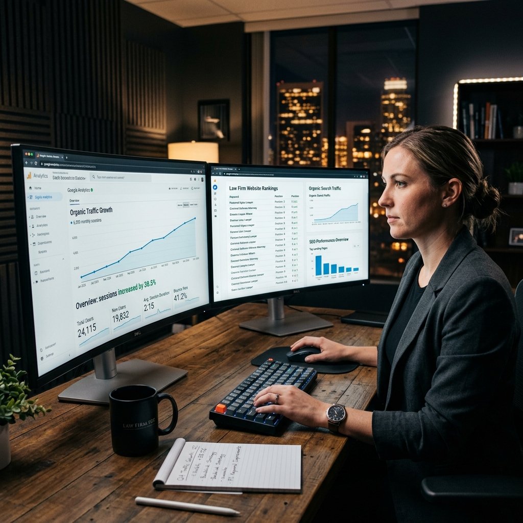 attorney SEO analytics dashboard - law firm website design performance tracking