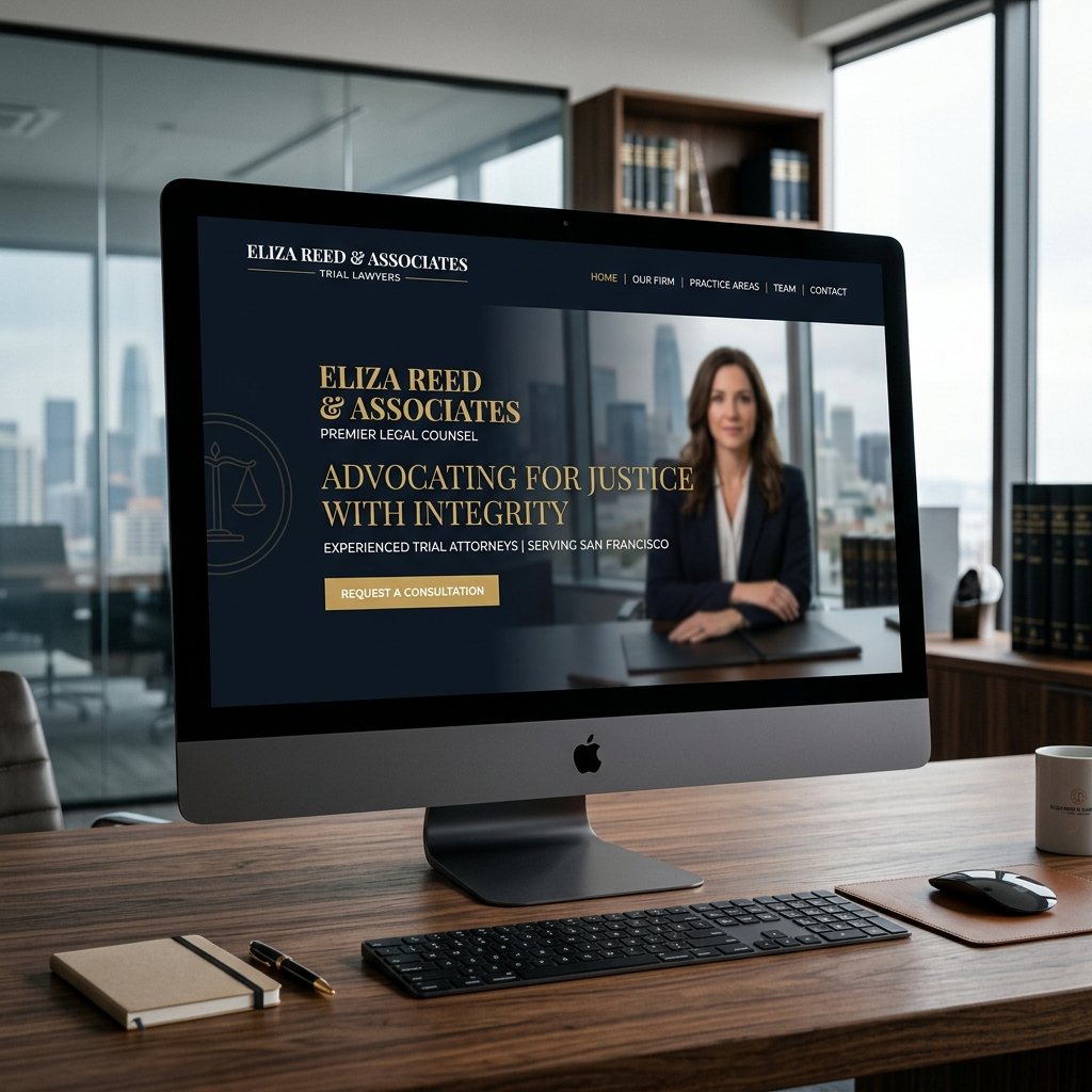 custom attorney website design displayed on desktop - law firm web design agency portfolio